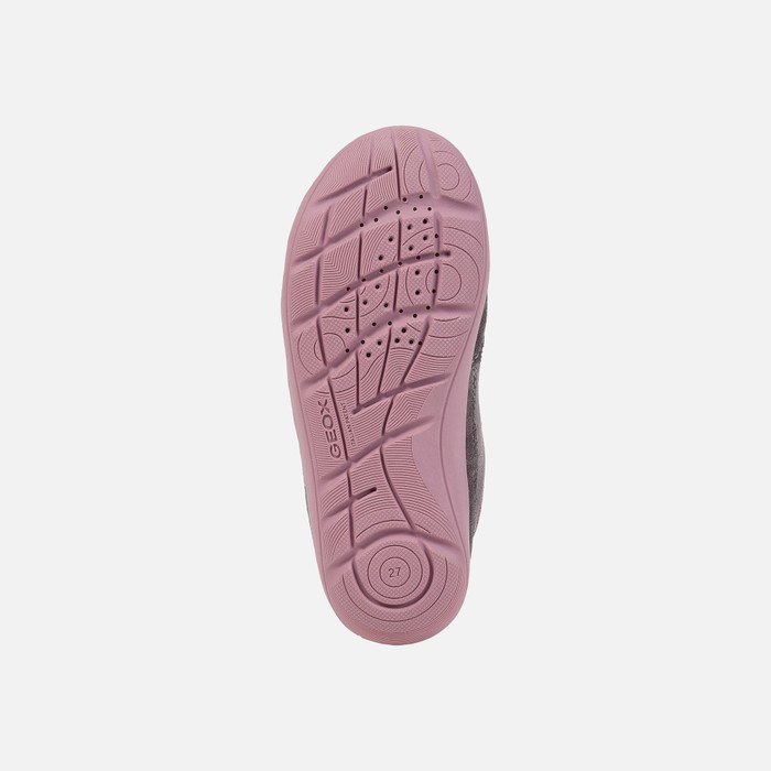 Tenisky Geox Barefeel Chlapcenske Tmavo Siva Tmavo Ruzove | 57092-QLPH