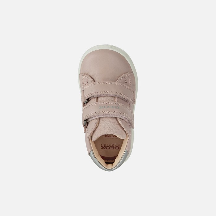 Tenisky Geox Biglia Pre Babatka Ruzove Strieborne | 81640-XFIR