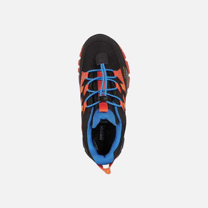 Tenisky Geox Montrack Abx Chlapcenske Čierne Oranžové | 42156-FVIP