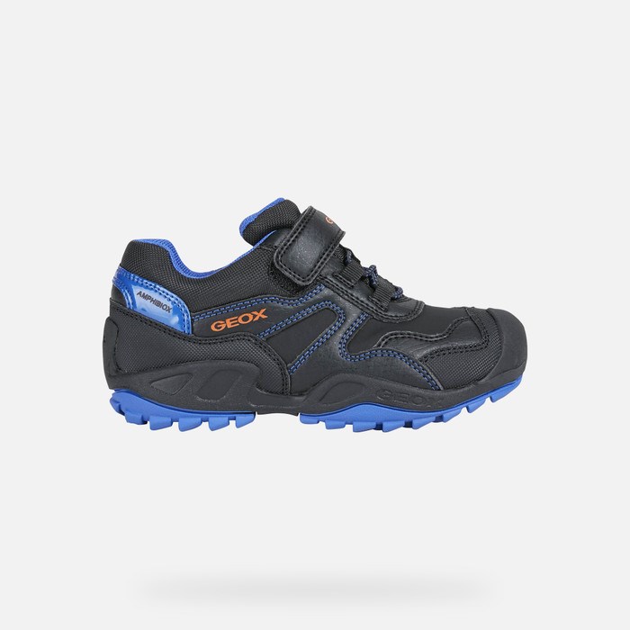 Tenisky Geox New Savage Abx Chlapcenske Kráľovská Modrá Čierne | 12745-FZQR