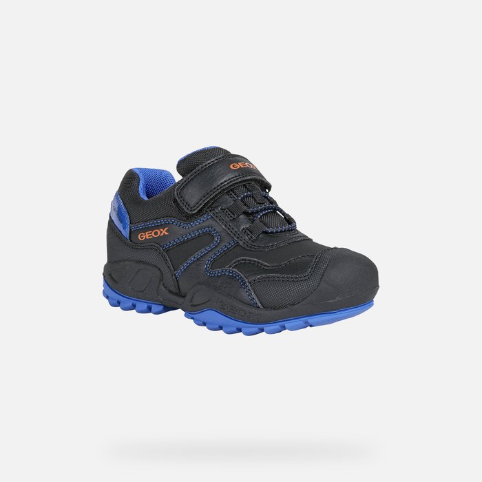 Tenisky Geox New Savage Abx Chlapcenske Kráľovská Modrá Čierne | 12745-FZQR