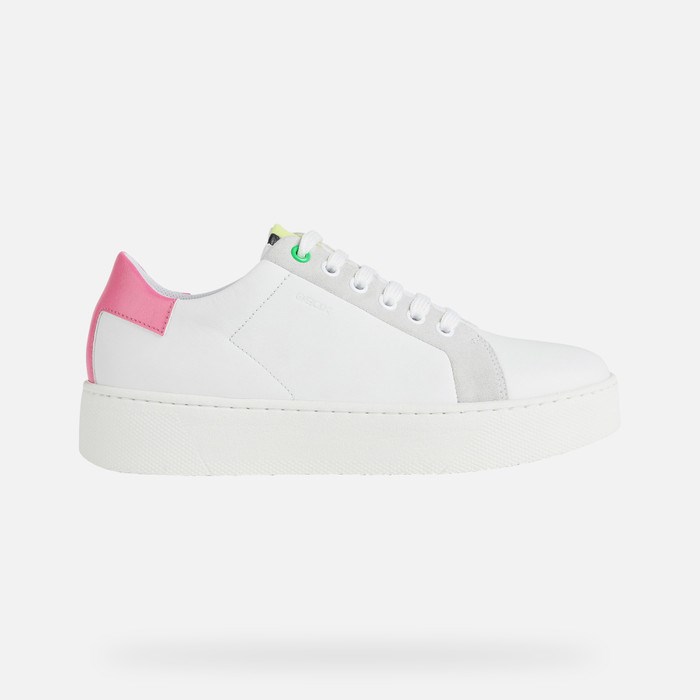 Tenisky Geox Skyely Damske Biele Fuchsie | 30172-EURI