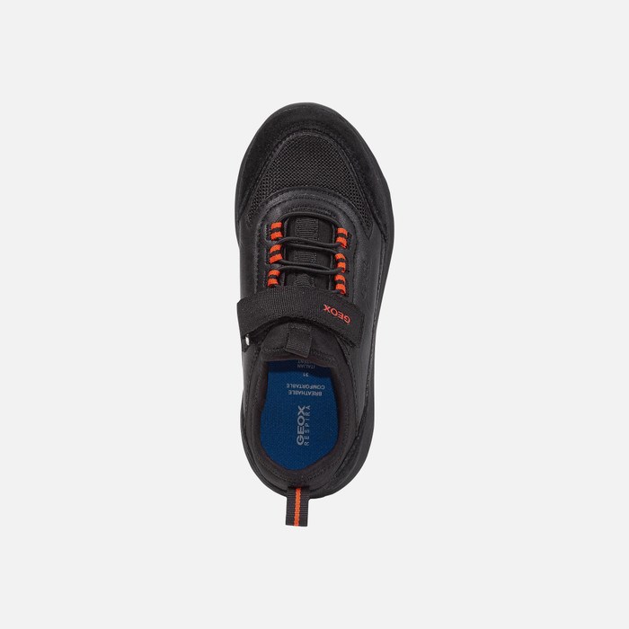 Tenisky Geox Spherica Dievcenske Čierne Oranžové | 35762-VSDM