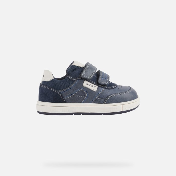 Tenisky Geox Trottola Pre Babatka Námornícka Modrá Biele | 68125-IBTY