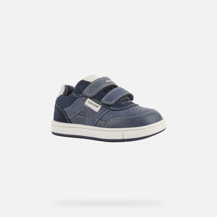 Tenisky Geox Trottola Pre Babatka Námornícka Modrá Biele | 68125-IBTY