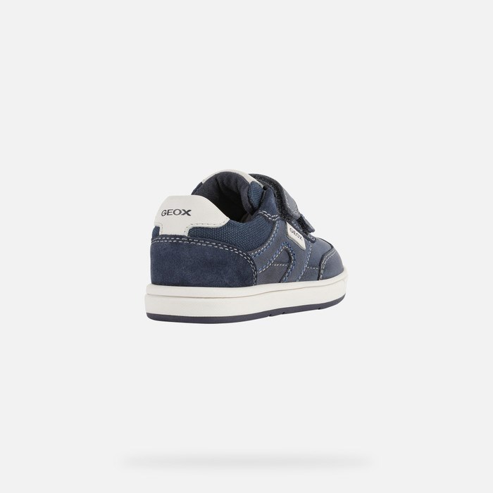 Tenisky Geox Trottola Pre Babatka Námornícka Modrá Biele | 68125-IBTY