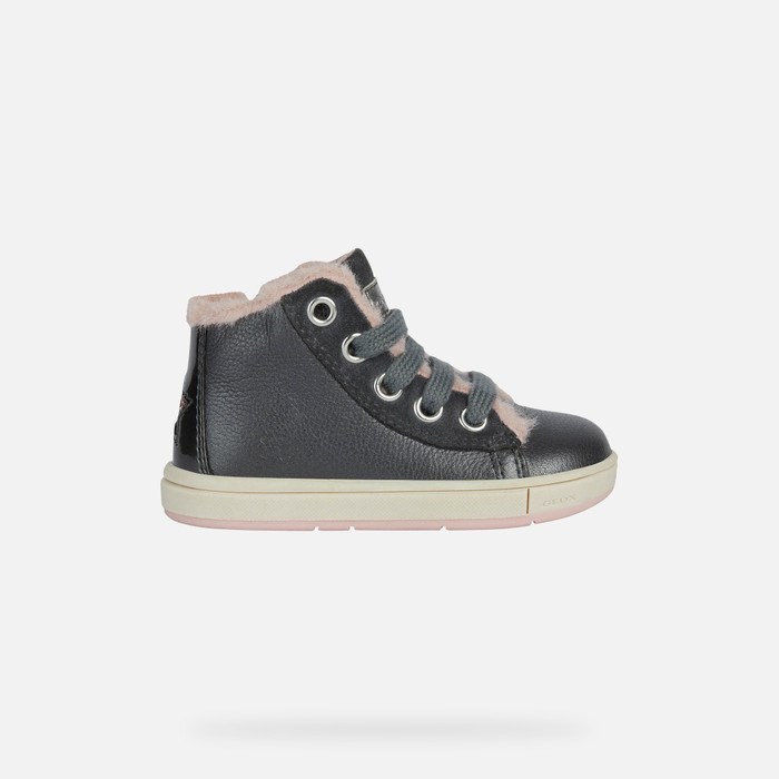 Tenisky Geox Trottola Pre Babatka Tmavo Siva Tmavo Ruzove | 75639-FRXI
