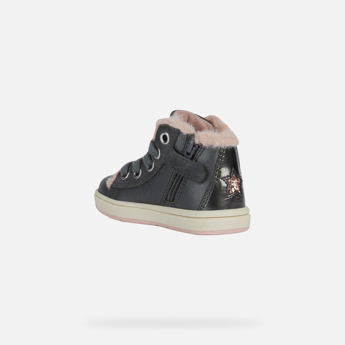 Tenisky Geox Trottola Pre Babatka Tmavo Siva Tmavo Ruzove | 75639-FRXI