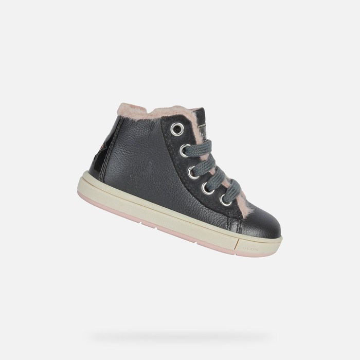 Tenisky Geox Trottola Pre Babatka Tmavo Siva Tmavo Ruzove | 75639-FRXI